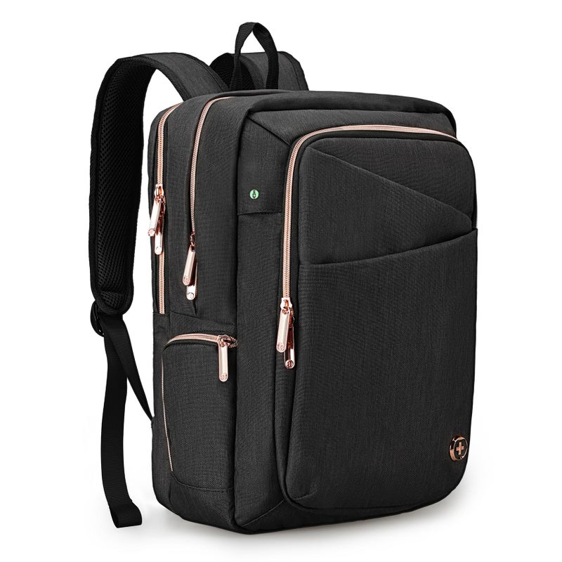 Swissdigital Design Business Laptop Backpack For Women,With USB Charging Port Computer Work Backpack,Fits 15.6 Inch Laptop Travel Casual Backpack,Black | SD1006-01 - Image 1